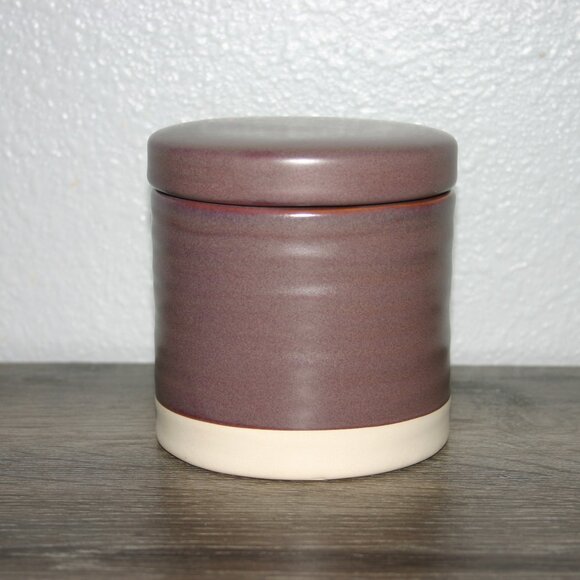 Threshold Ceramic Chocolate Brown Canister w/Lid Small B-136 - Picture 1 of 5